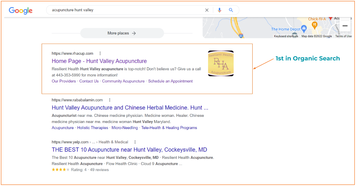 Resilient Health Google results